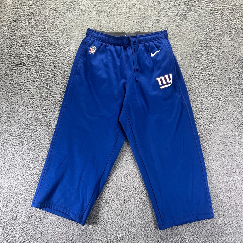 VTG Nike Therma-Fit Sweatpants Boys L Blue Straight NFL OnField New York Giants